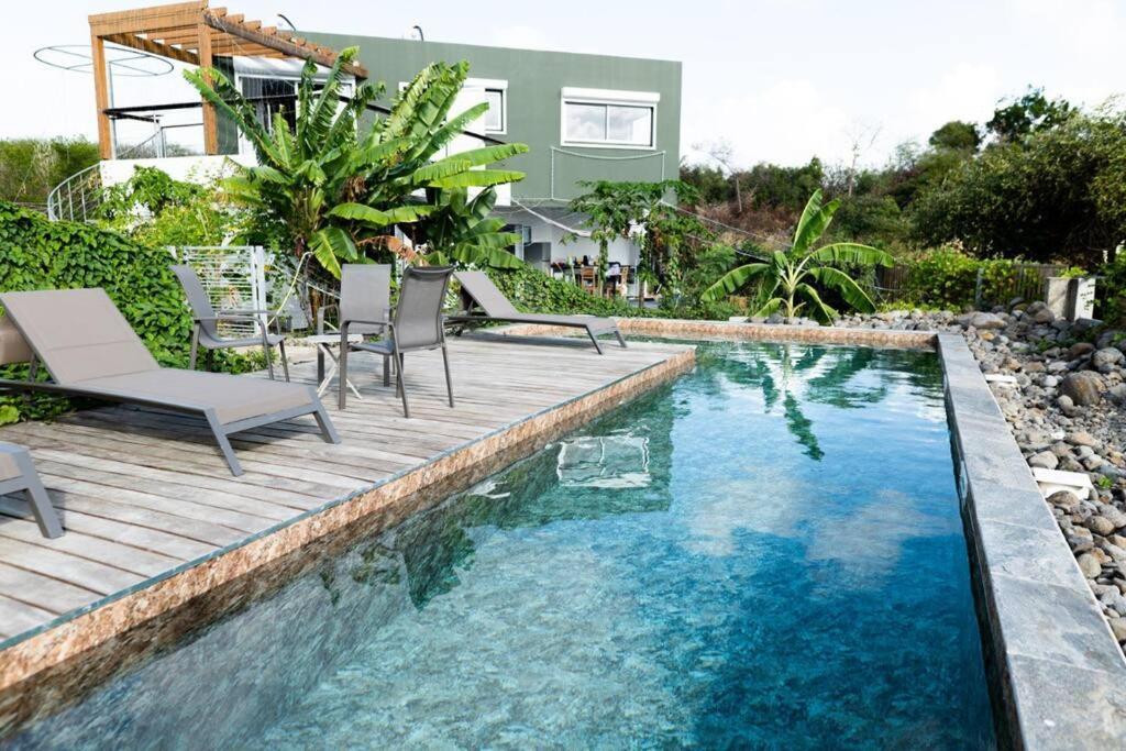 T3 Lumineux Avec Vue Exceptionnelle Et Piscine Oasis De Nature Et Serenite Petit-Canal Exterior photo